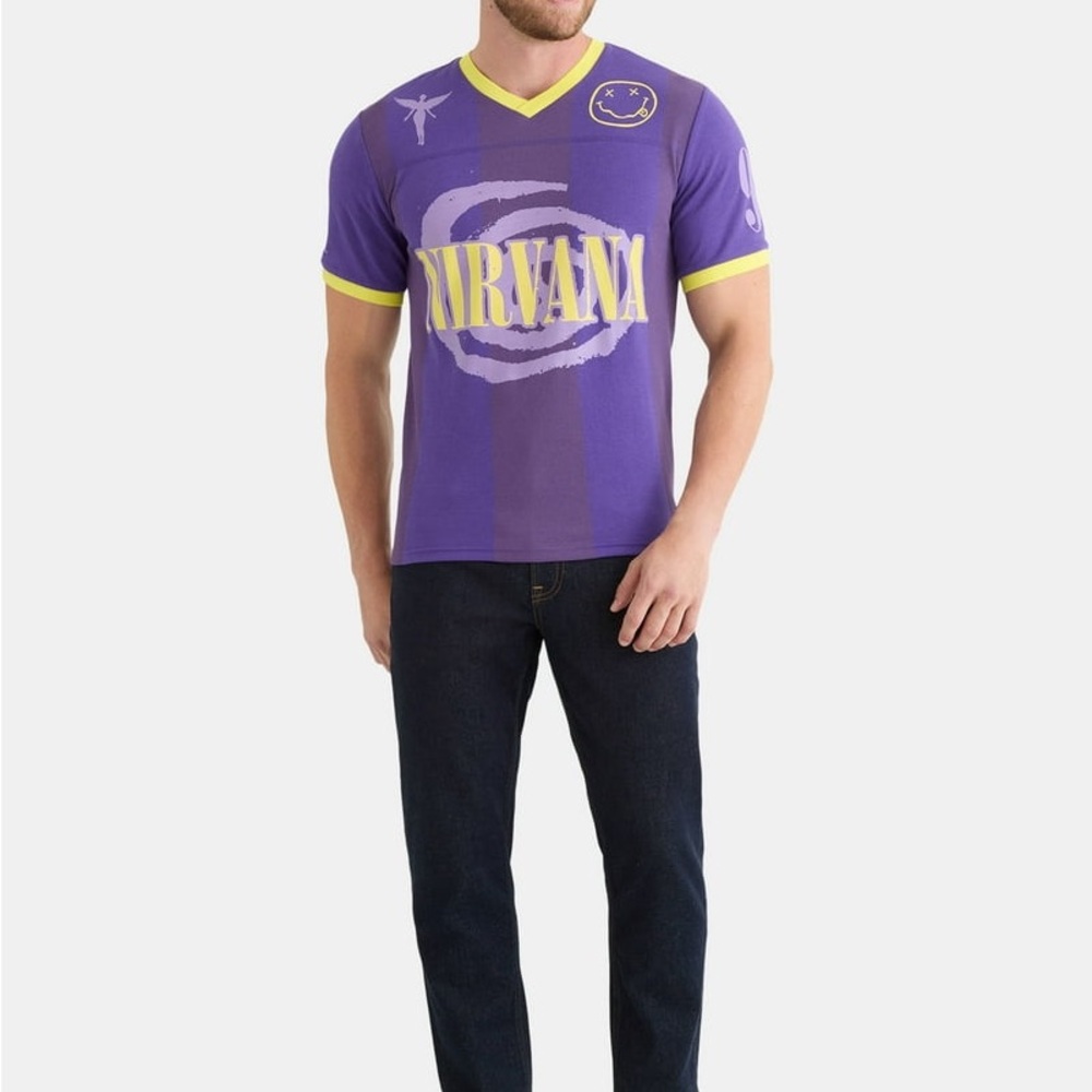 NIRVANA Purple and Yellow Men's Jersey size XL NWT streetwear